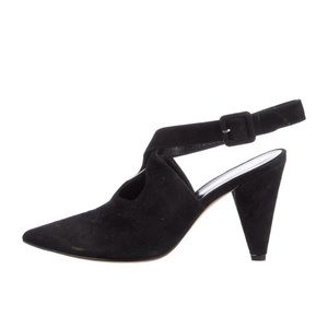 Derek Lam suede single back pumps